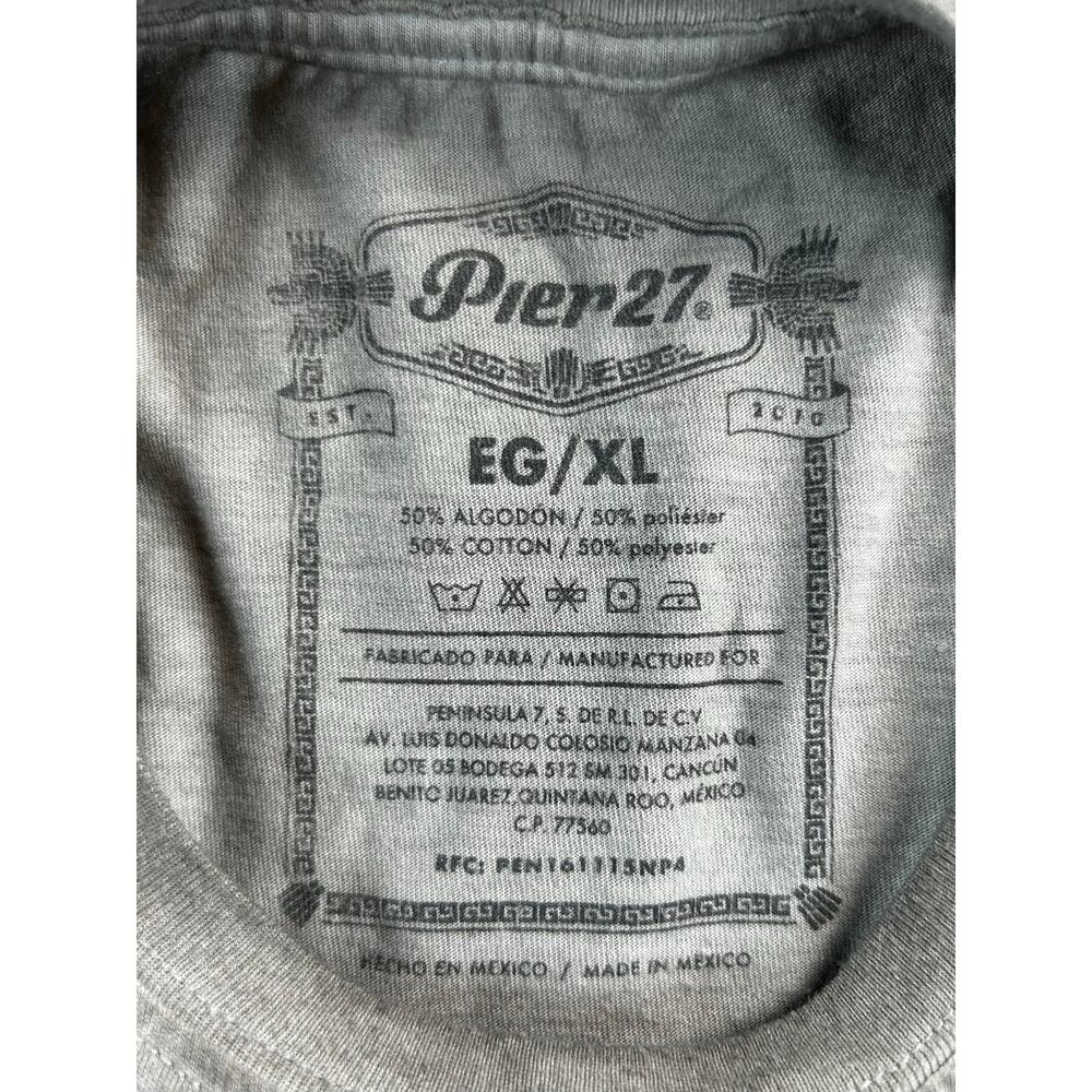 Pier27 Cancun Riviera Maya Sugar Skull Graphic T-Shirt Men's XL Gray - Picture 4 of 7